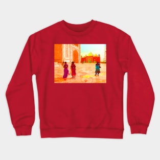 Saris at the Taj Mahal Crewneck Sweatshirt